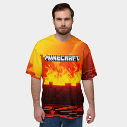 Футболка оверсайз мужская Minecraft огненная стена, цвет: 3D-принт — фото 2