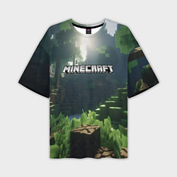 Футболка оверсайз мужская Minecraft logo world, цвет: 3D-принт