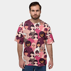 Футболка оверсайз мужская Гламурные девушки, цвет: 3D-принт — фото 2