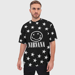 Футболка оверсайз мужская Nirvana stars steel, цвет: 3D-принт — фото 2