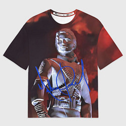 Футболка оверсайз мужская Статуя Макла Джексона с автографом - альбом Histor, цвет: 3D-принт