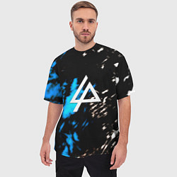 Футболка оверсайз мужская Linkin park холодные краски, цвет: 3D-принт — фото 2