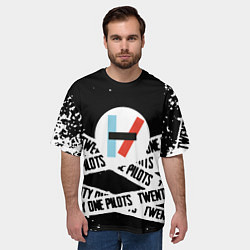 Футболка оверсайз мужская Twenty one pilots stripes steel, цвет: 3D-принт — фото 2