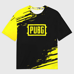 Футболка оверсайз мужская Pubg текстура краски жёлтые, цвет: 3D-принт