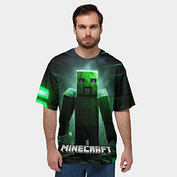 Футболка оверсайз мужская Minecraft зеленый злой персонаж, цвет: 3D-принт — фото 2