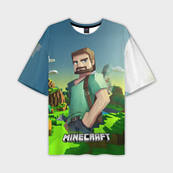 Футболка оверсайз мужская Minecraft персонаж зеленый мир, цвет: 3D-принт