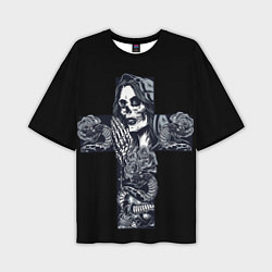 Футболка оверсайз мужская Santa muerte cross, цвет: 3D-принт