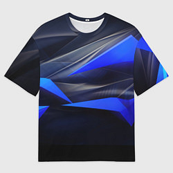 Мужская футболка оверсайз Black and blue abstract background sport style