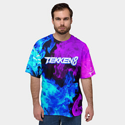 Футболка оверсайз мужская Tekken 8 неоновый огонь, цвет: 3D-принт — фото 2