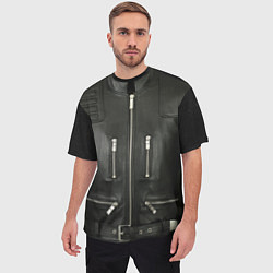 Футболка оверсайз мужская Terminator first - leather jacket, цвет: 3D-принт — фото 2