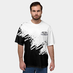 Футболка оверсайз мужская Warthunder чёрно белые краски гейм, цвет: 3D-принт — фото 2