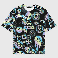Футболка оверсайз мужская Rave gradient, цвет: 3D-принт