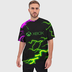 Футболка оверсайз мужская Xbox storm молнии, цвет: 3D-принт — фото 2