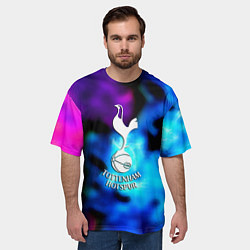 Футболка оверсайз мужская Тоттенхэм фк неоновый огонь, цвет: 3D-принт — фото 2