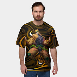 Футболка оверсайз мужская Дио Брандо из Невероятных ДжоДжо, цвет: 3D-принт — фото 2