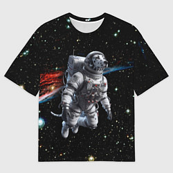 Мужская футболка оверсайз The dalmatian brave cosmonaut - ai art