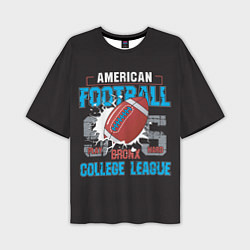 Футболка оверсайз мужская American football college league, цвет: 3D-принт