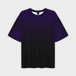 Футболка оверсайз мужская Фиолетово-чёрный тёмный градиент, цвет: 3D-принт