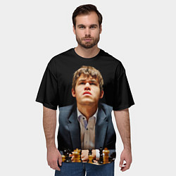 Футболка оверсайз мужская Магнус Карлсен думает, цвет: 3D-принт — фото 2