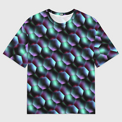 Футболка оверсайз мужская Красно-черно-зеленые кубики, цвет: 3D-принт