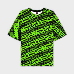 Мужская футболка оверсайз Juventus green pattern sport