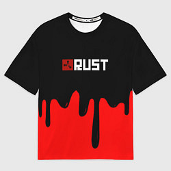 Мужская футболка оверсайз RUST краски разводы пустошь