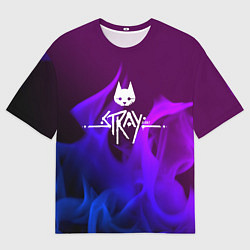 Футболка оверсайз мужская Stray неоновый огонь, цвет: 3D-принт