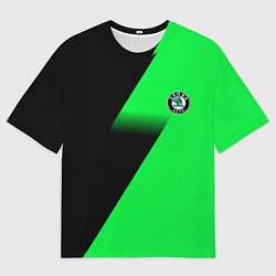 Футболка оверсайз мужская Skoda green line geometry, цвет: 3D-принт