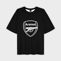 Футболка оверсайз мужская Arsenal fc белое лого, цвет: 3D-принт