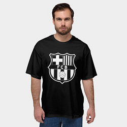 Футболка оверсайз мужская Barcelona fc club белое лого, цвет: 3D-принт — фото 2