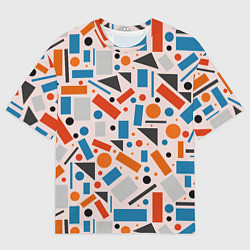 Мужская футболка оверсайз Прямоугольники и круги
