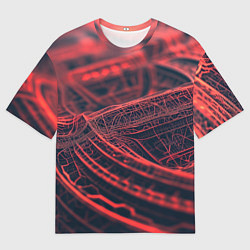 Мужская футболка оверсайз Раскаленные линии