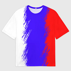 Футболка оверсайз мужская Штрихи триколор, цвет: 3D-принт