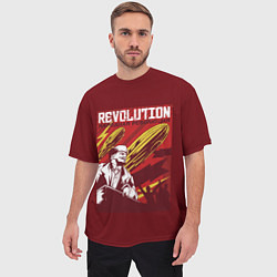 Футболка оверсайз мужская Народная революция с Лениным, цвет: 3D-принт — фото 2