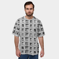 Футболка оверсайз мужская Эстетика хрущёвки, цвет: 3D-принт — фото 2