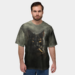 Футболка оверсайз мужская Кот - Бегемот, цвет: 3D-принт — фото 2