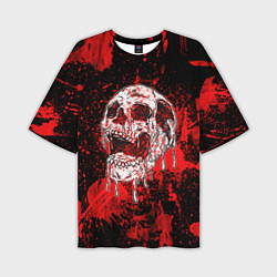 Футболка оверсайз мужская Bloody skull, цвет: 3D-принт