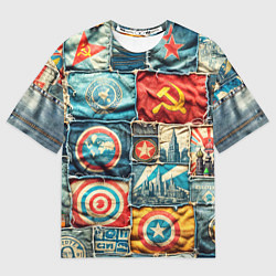 Мужская футболка оверсайз Пэчворк джинсы в СССР