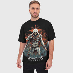 Футболка оверсайз мужская Assassins creed абстрактный фон, цвет: 3D-принт — фото 2