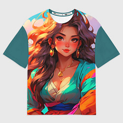 Футболка оверсайз мужская Girl в кимоно, цвет: 3D-принт