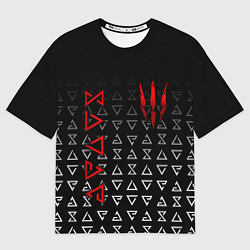 Футболка оверсайз мужская Знаки начальной магии из The witcher, цвет: 3D-принт