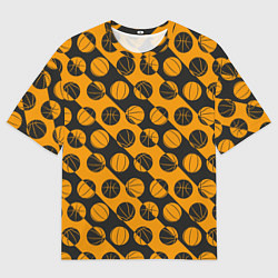 Мужская футболка оверсайз Баскетбольный дизайн
