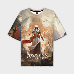 Футболка оверсайз мужская Assassins creed старинный город, цвет: 3D-принт