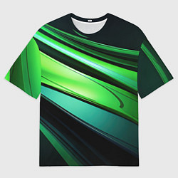 Мужская футболка оверсайз Абстрактные геометрические плавные линии минимализ