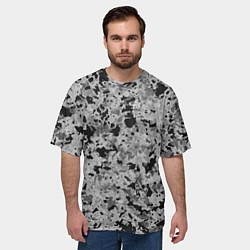 Футболка оверсайз мужская Чёрно-серый абстракция пятна, цвет: 3D-принт — фото 2