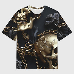Футболка оверсайз мужская Прикованные цепями черепа, цвет: 3D-принт