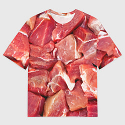 Футболка оверсайз мужская Куски мяса, цвет: 3D-принт