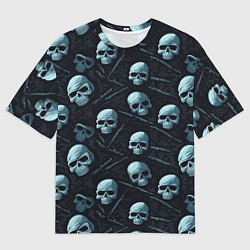 Мужская футболка оверсайз Черепа с ножами