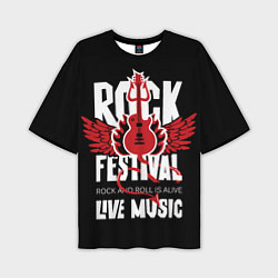 Футболка оверсайз мужская Rock festival - live music, цвет: 3D-принт