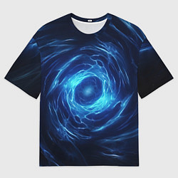 Мужская футболка оверсайз Взрыв синий геометрической абстракции